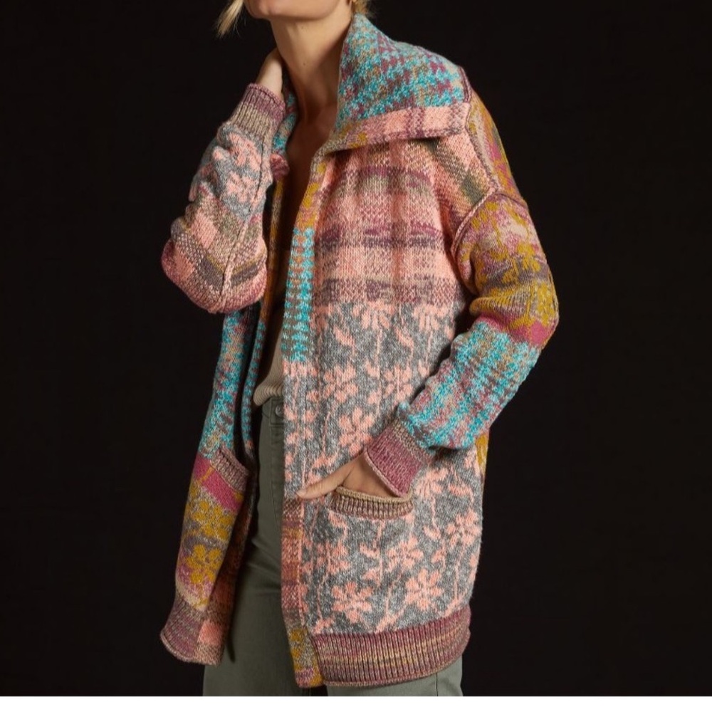 Anthropologie Multicolor Knit Cardigan